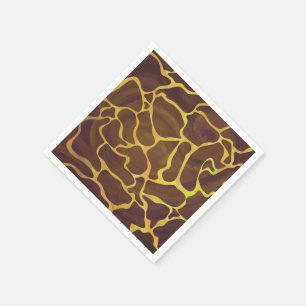 Giraffe Brown och Gult Skriv ut Pappersservett
