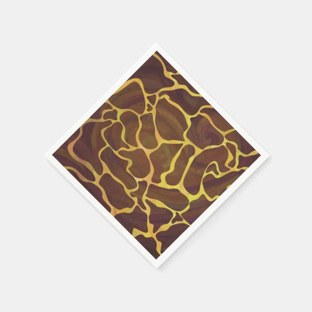 Giraffe Brown och Gult Skriv ut Pappersservett (Hörn)