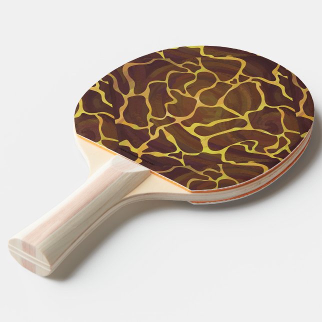 Giraffe Brown och Gult Skriv ut Pingisracket (Frontvinkel)