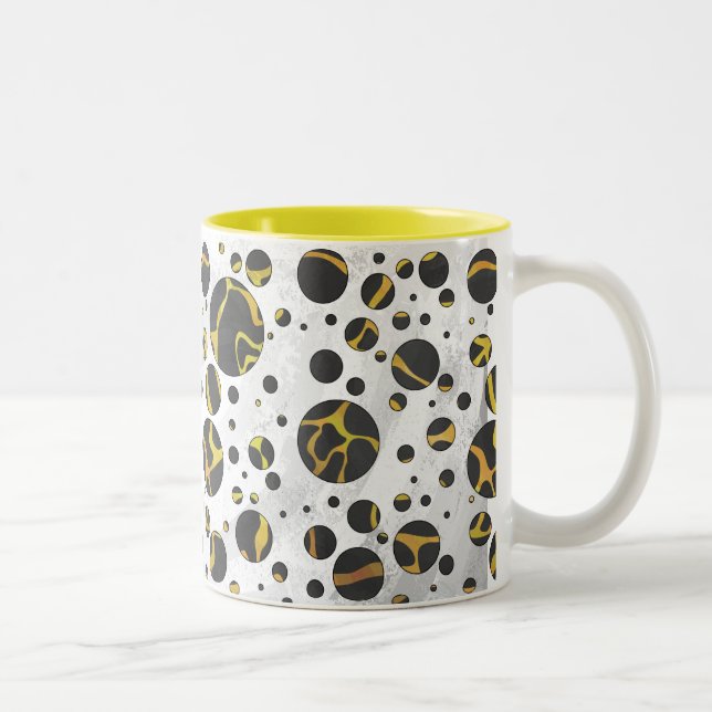Giraffe Brown och Gult Skriv ut Två-Tonad Mugg (Höger)