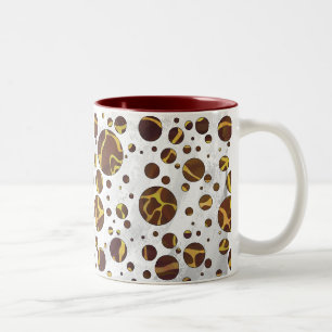 Giraffe Brown och Gult Skriv ut Två-Tonad Mugg