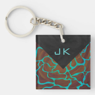 Giraffe Brown och Teal Print