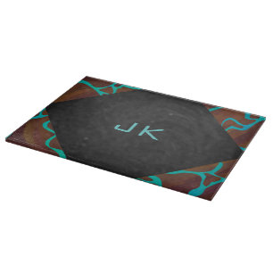 Giraffe Brown och Teal Print