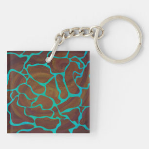 Giraffe Brown och Teal Print