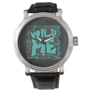 Giraffe Brown och Teal Print Armbandsur