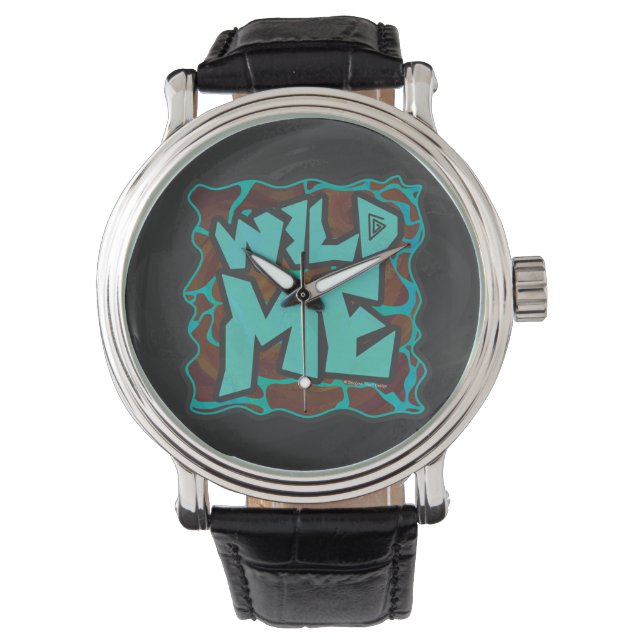 Giraffe Brown och Teal Print Armbandsur (Framsida)