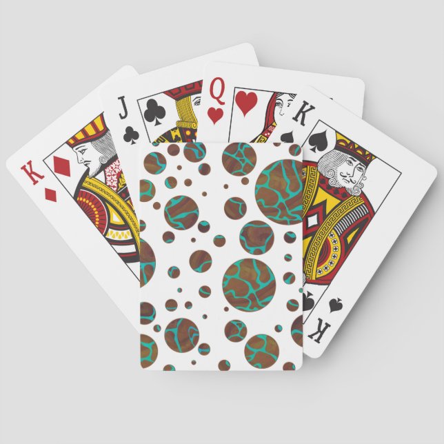 Giraffe Brown och Teal Print Casinokort (Baksidan)