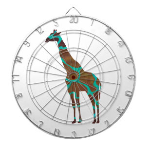Giraffe Brown och Teal Print Darttavla