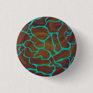 Giraffe Brown och Teal Print Knapp