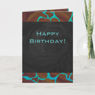 Giraffe Brown och Teal Print Kort