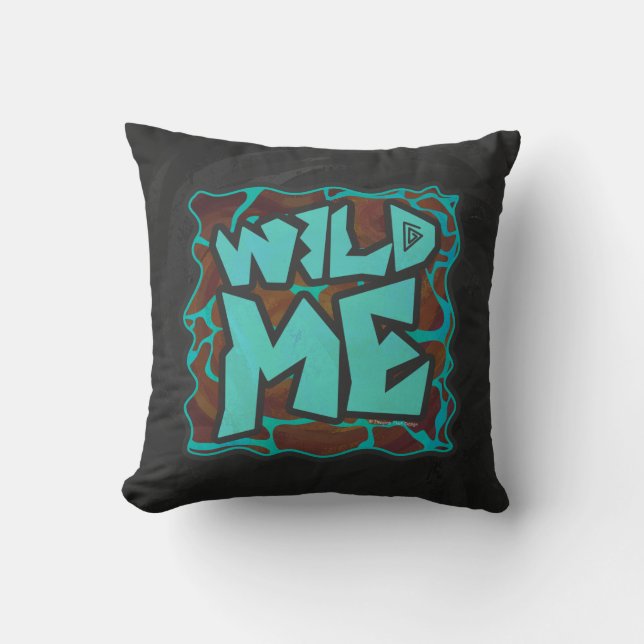 Giraffe Brown och Teal Print Kudde (Framsida)
