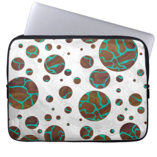 Giraffe Brown och Teal Print Laptop Fodral