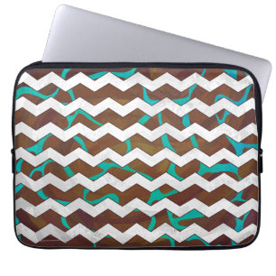 Giraffe Brown och Teal Print Laptop Sleeve