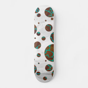 Giraffe Brown och Teal Print Mini Skateboard Bräda 18,7 Cm