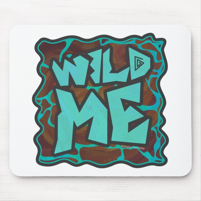 Giraffe Brown och Teal Print Musmatta (Framsidan)