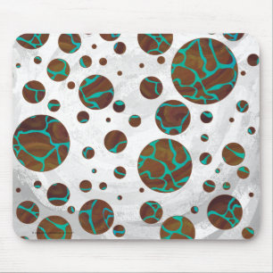 Giraffe Brown och Teal Print Musmatta