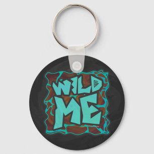 Giraffe Brown och Teal Print Nyckelring