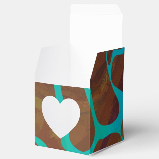 Giraffe Brown och Teal Print Presentaskar (Öppnad)