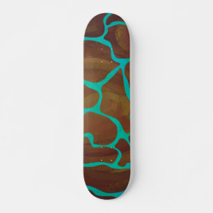 Giraffe Brown och Teal Print Skateboard Bräda 19,5 Cm