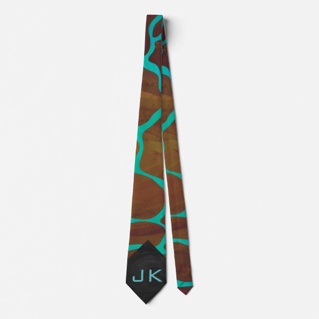 Giraffe Brown och Teal Print Slips (Framsida)