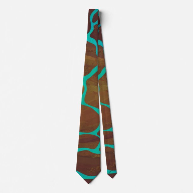 Giraffe Brown och Teal Print Slips (Framsida)