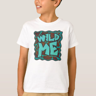 Giraffe Brown och Teal Print T Shirt