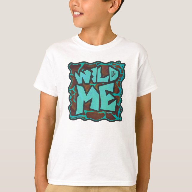 Giraffe Brown och Teal Print T Shirt (Framsida)