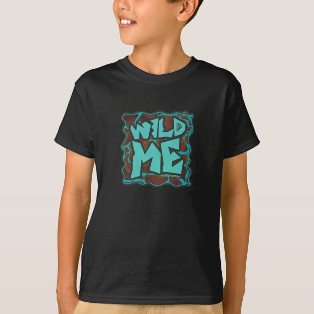 Giraffe Brown och Teal Print Tee (Framsida)