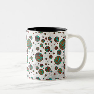 Giraffe Brown och Teal Print Två-Tonad Mugg