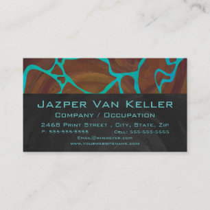 Giraffe Brown och Teal Print Visitkort