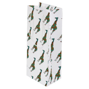 Giraffe Brown och Teal Silhouette