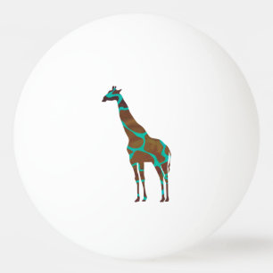 Giraffe Brown och Teal Siloette Pingisboll