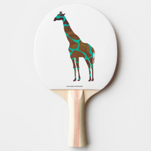 Giraffe Brown och Teal Siloette Pingisracket