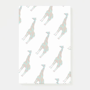 Giraffe Brown och Teal Siloette Post-it Block
