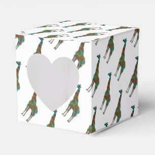 Giraffe Brown och Teal Siloette Presentaskar