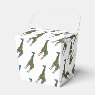 Giraffe Brown och Teal Siloette Presentaskar