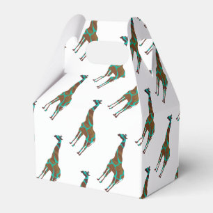 Giraffe Brown och Teal Siloette Presentaskar