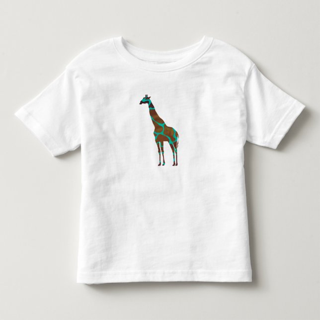 Giraffe Brown och Teal Siloette Shirts Tee (Framsida)