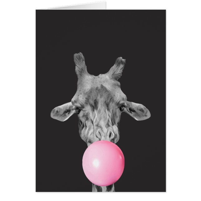 Giraffe bubble hälsningskort (Framsidan)