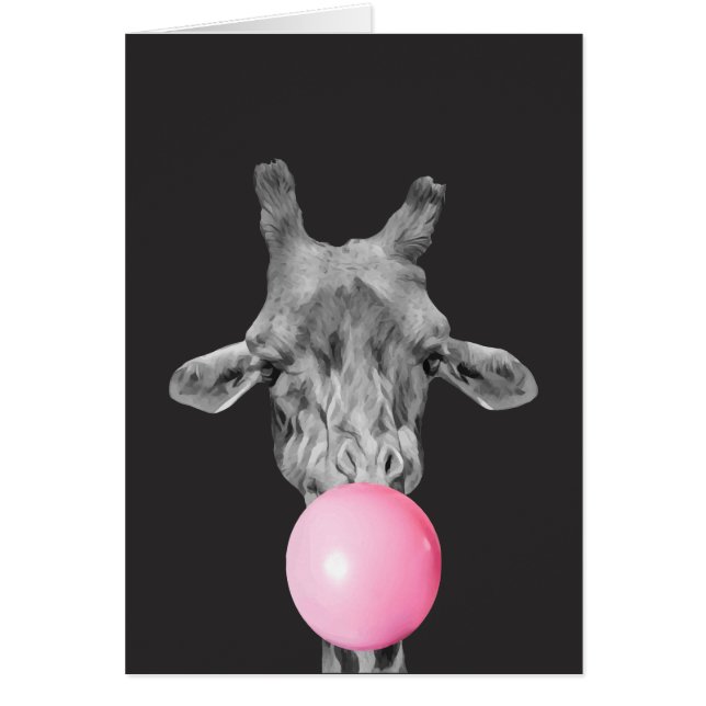 giraffe bubble hälsningskort (Framsidan)