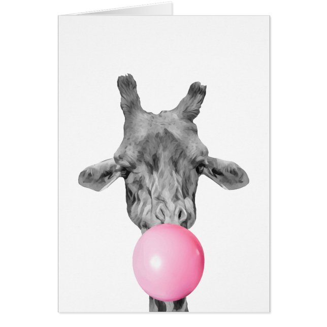 giraffe bubble hälsningskort (Framsidan)