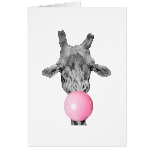 Giraffe bubble hälsningskort (Framsidan)