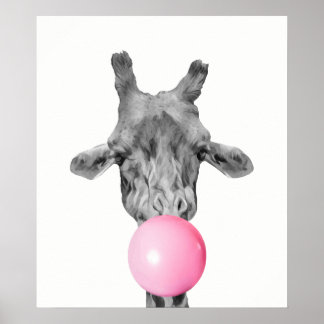giraffe bubble poster