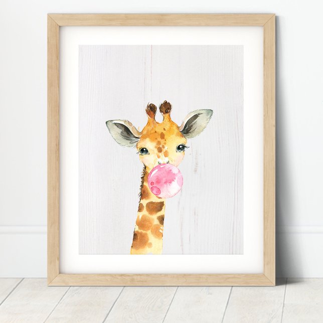 Giraffe Bubble Safari Jungle Nursery Art Print Poster (Skapare uppladdad)