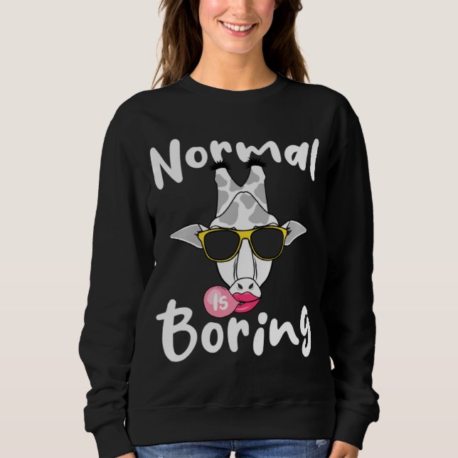 Giraffe Bubblegum Glasses Cute Animal  Normal Is B T Shirt (Framsida)