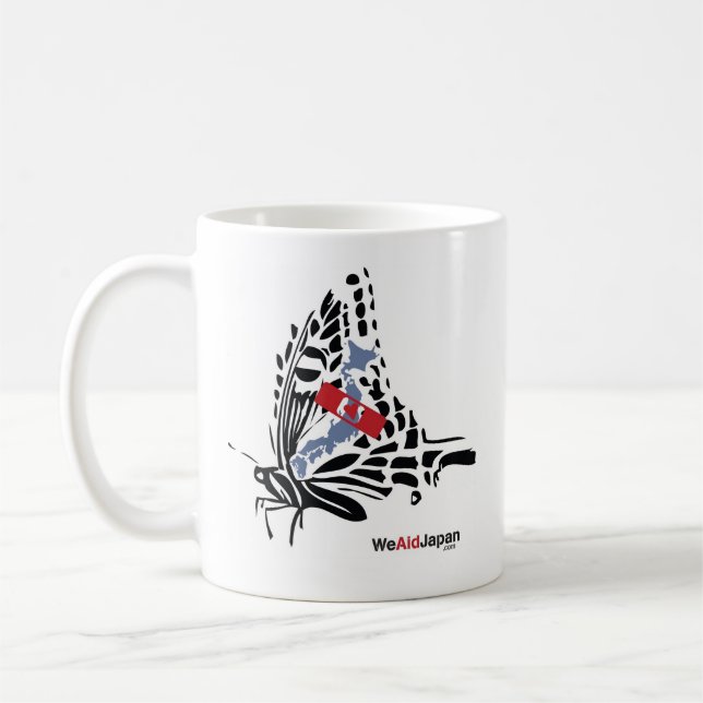 Giraffe&Butterfly muggキリンと蝶のマグカップ Kaffemugg (Vänster)