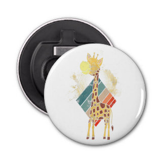 Giraffe Button Bottenöppnare med magnet Flasköppnare