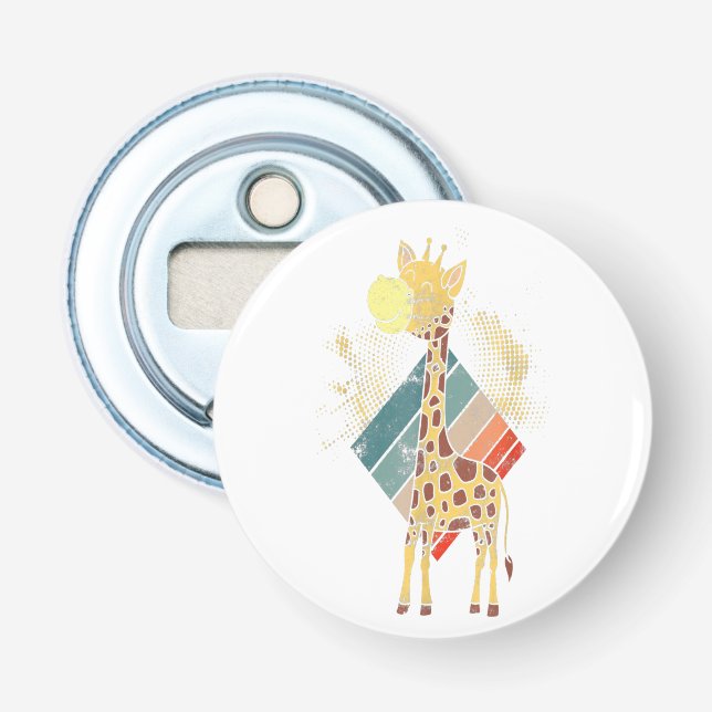 Giraffe Button Bottenöppnare med magnet Flasköppnare (Framsidan)