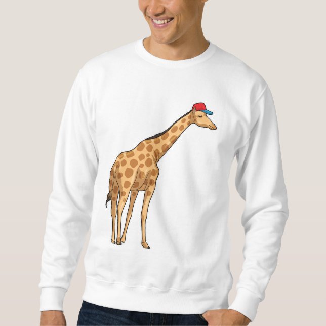 Giraffe Cap Lång Ärmad Tröja (Framsida)