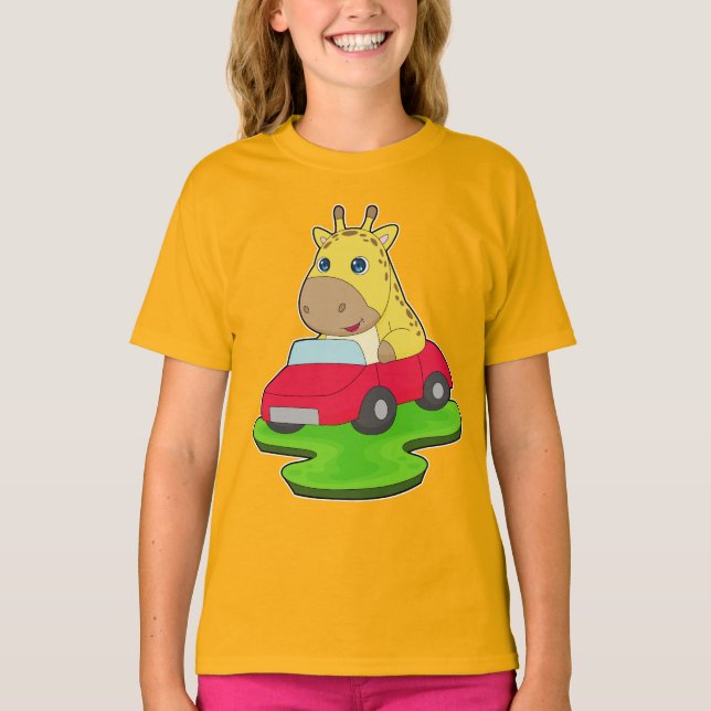 Giraffe Car T Shirt (Framsida)